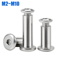 M2 M3 M4 M5 M6 M8 M10 304 A2 Stainless Steel Flat Hex Hexagon Socket Head Furniture Rivet Connector Insert Joint Sleeve Cap Nut