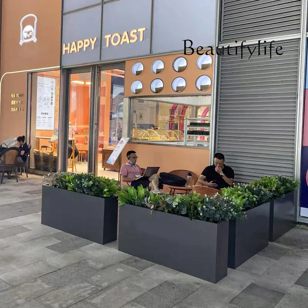 Stainless Steel Flower Box Fence Planter For Garden Shop Street Square Patio Outdoor