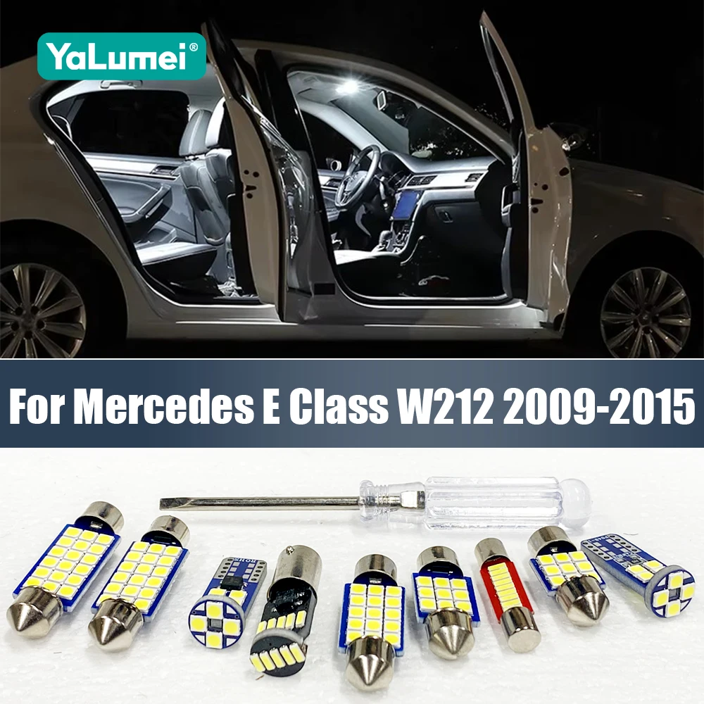 For Mercedes Benz E Class W212 Sedan 2009 2010 2011 2012 2013 2014 2015 11PCS Car Interior LED Dome Light Decoration Accessories