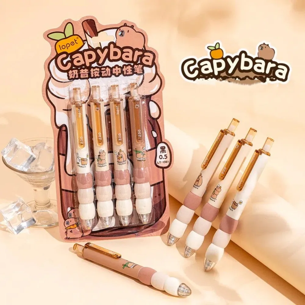 

4 шт./компл. ST наконечник капибара нейтральная ручка с мягкой ручкой быстросохнущая ручка для подписи 0,5 мм черные чернила инструменты для письма студенческие характеристики