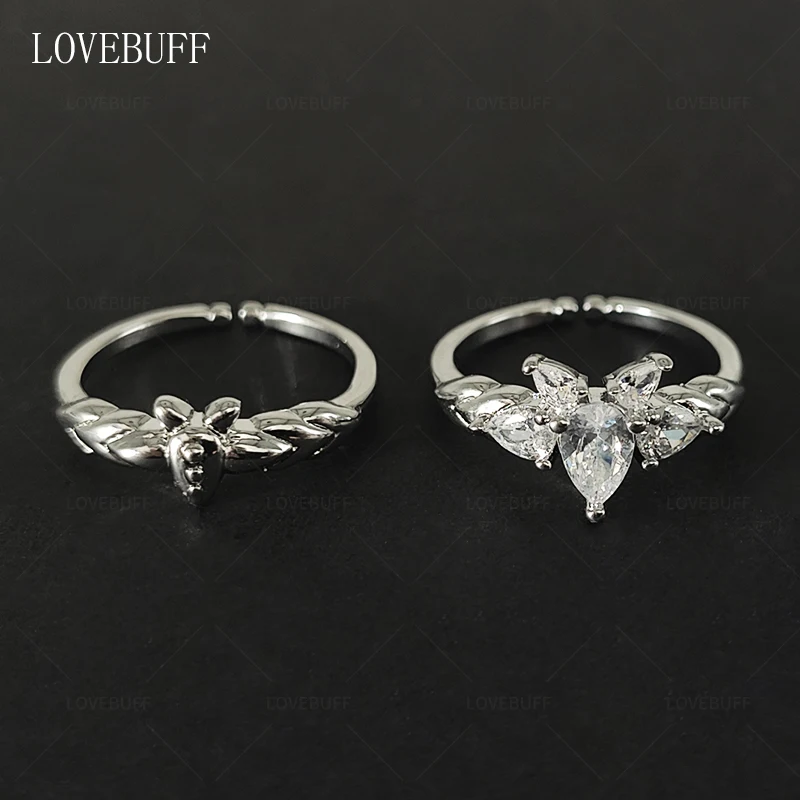 LOVEBUFF Frieren: Beyond Journey's End Fern Echeveriasimulans Rose Inspired Adjustable Open Ring