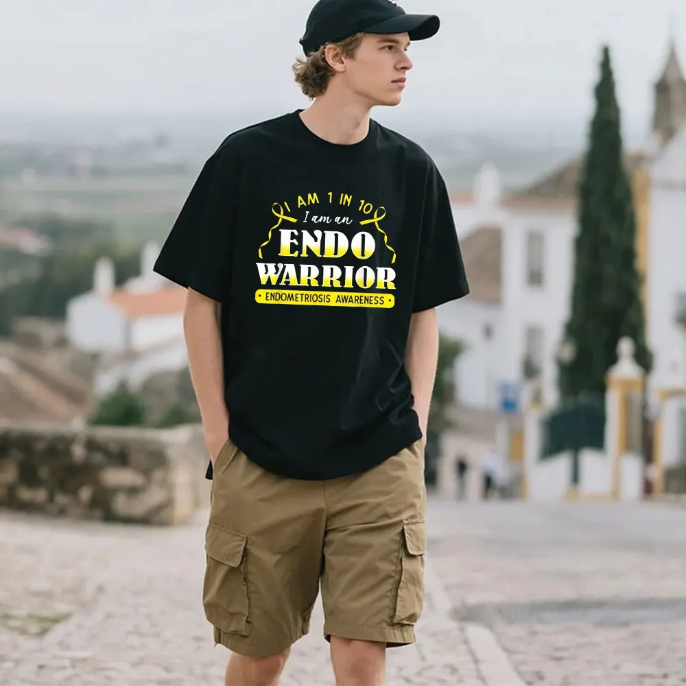 

I Am 1 in 10 I Am An Endo Warrior Endometriosis Awareness T-Shirt Summer Short-sleeve Casual Clothes Streetwear Camisetas
