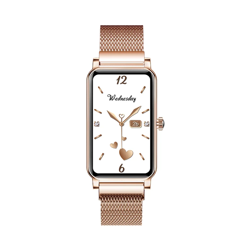 1.45inch Screen Fashion Ladies Smart Watch ZX19 Steel Strap Qwatch APP Watches Menstrual Period Blood Oxygen Women Smartwatch