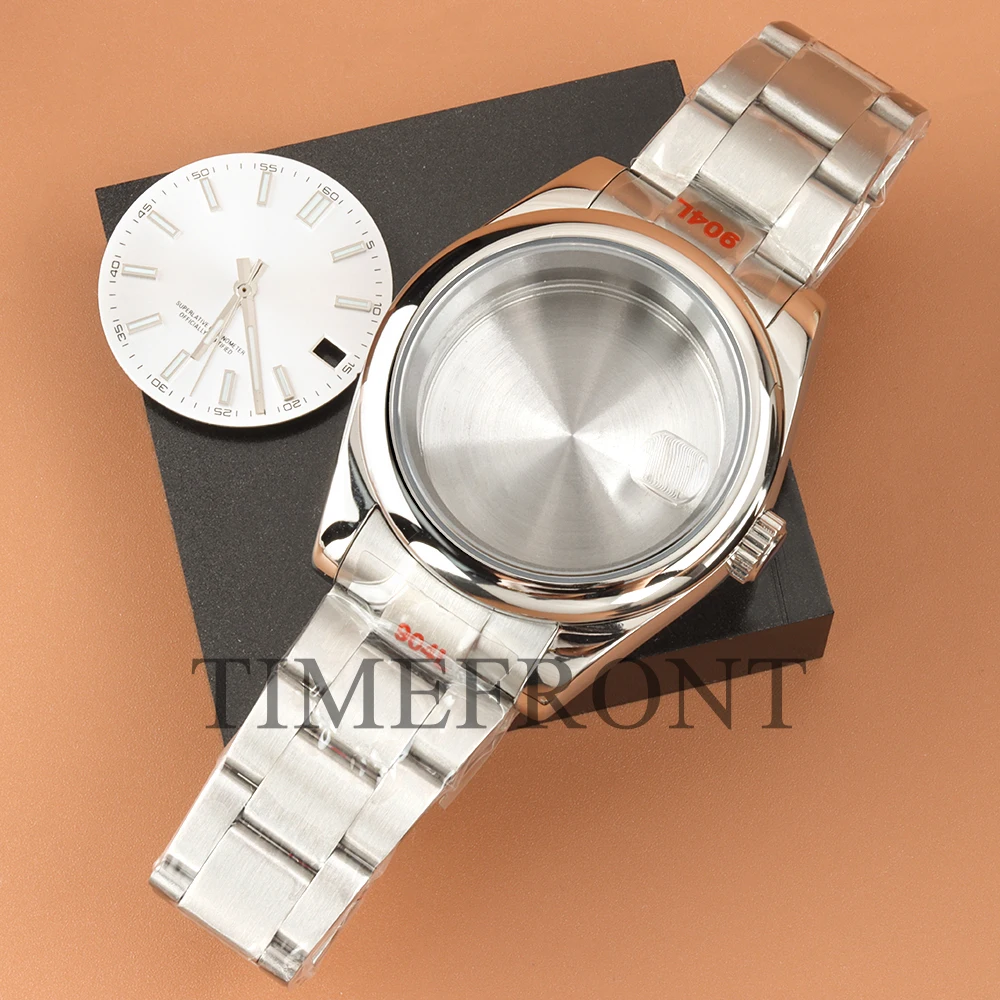 

With Dial Hands Oyster Bracelet Set Watch Case 36mm/39mm Sapphire Glass For NH35 NH36 Movement Silver Waterproof DATEJUST Case