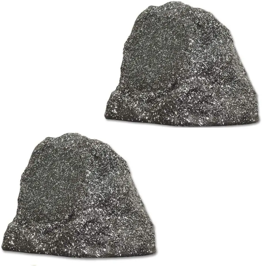 

Fully Wireless 200W Bluetooth 6.5" Rock Speaker Pair - Link Up to 99 Speakers, Granite Grey