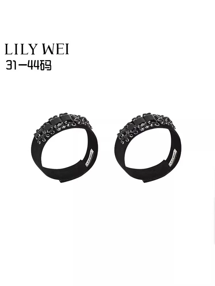 Rhinestone pearl ribbon, high-heeled accessories, one shoe, free diy, removable, anti-heel