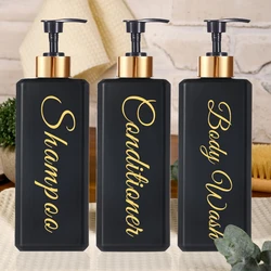 Square Hand Press Pump Soap Dispenser for Shampoo Conditioner Body Wash Dispensing Bathroom Shower Dispenser Bottle