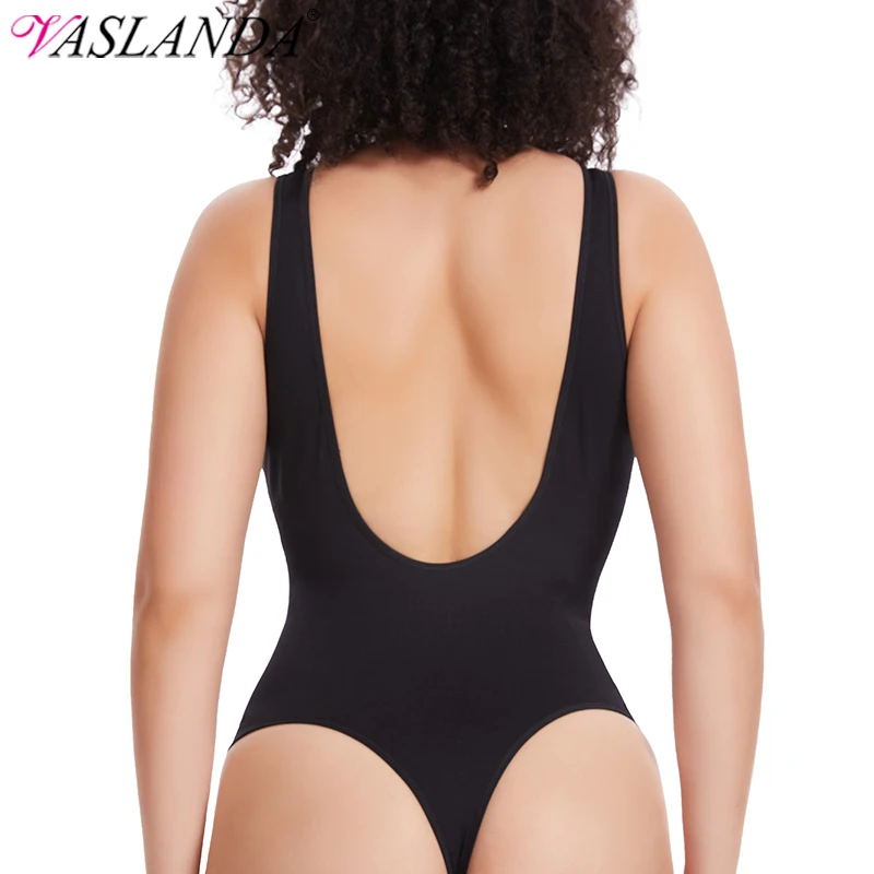 

Bodysuit Shapewear Round Neck Sleeveless Body Shaper Backless U Plunge Thong Shapers Waist Trainer Women Bodycon Bodysuit Tops