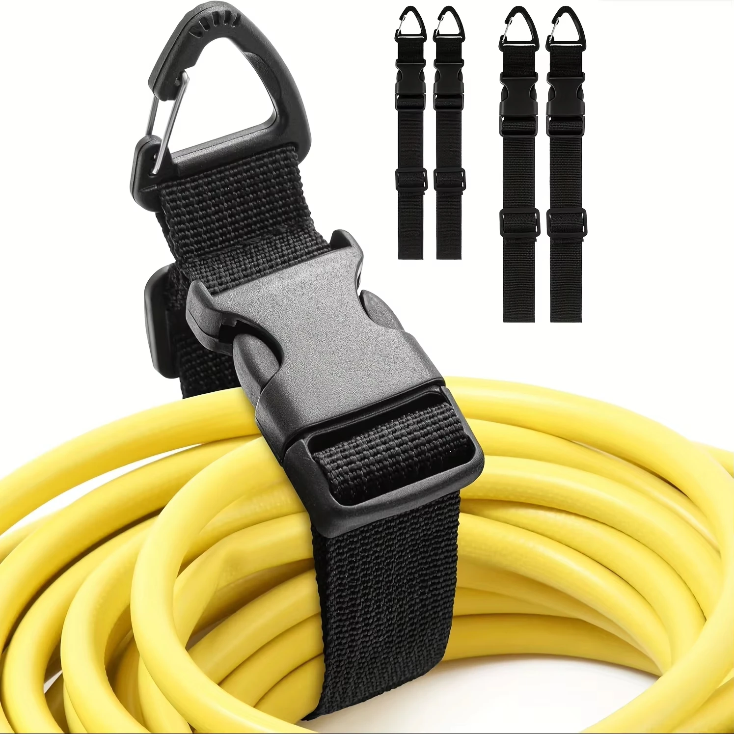 2/4PCS Triangle Buckle Wire Manager Power Cord Management Nylon Belt Keychain Heavy Cord Storage Straps for Cable Hoses