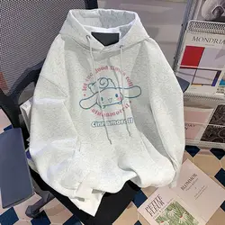 Sanrio-Sudadera con capucha de Cinnamoroll para mujer, Sudadera con capucha de lana de My Melody, chaqueta holgada de manga larga, Tops con capucha para niñas escolares