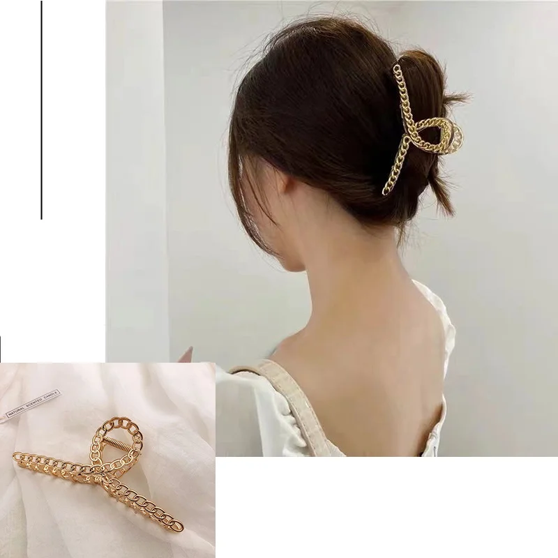 2022 neue Frauen Mode Metall Geometrische Haar Clips Klaue Clip Große Gold Haar Clip Stirnband Haarnadel Haar Krabben Haar Zubehör – Detail 13