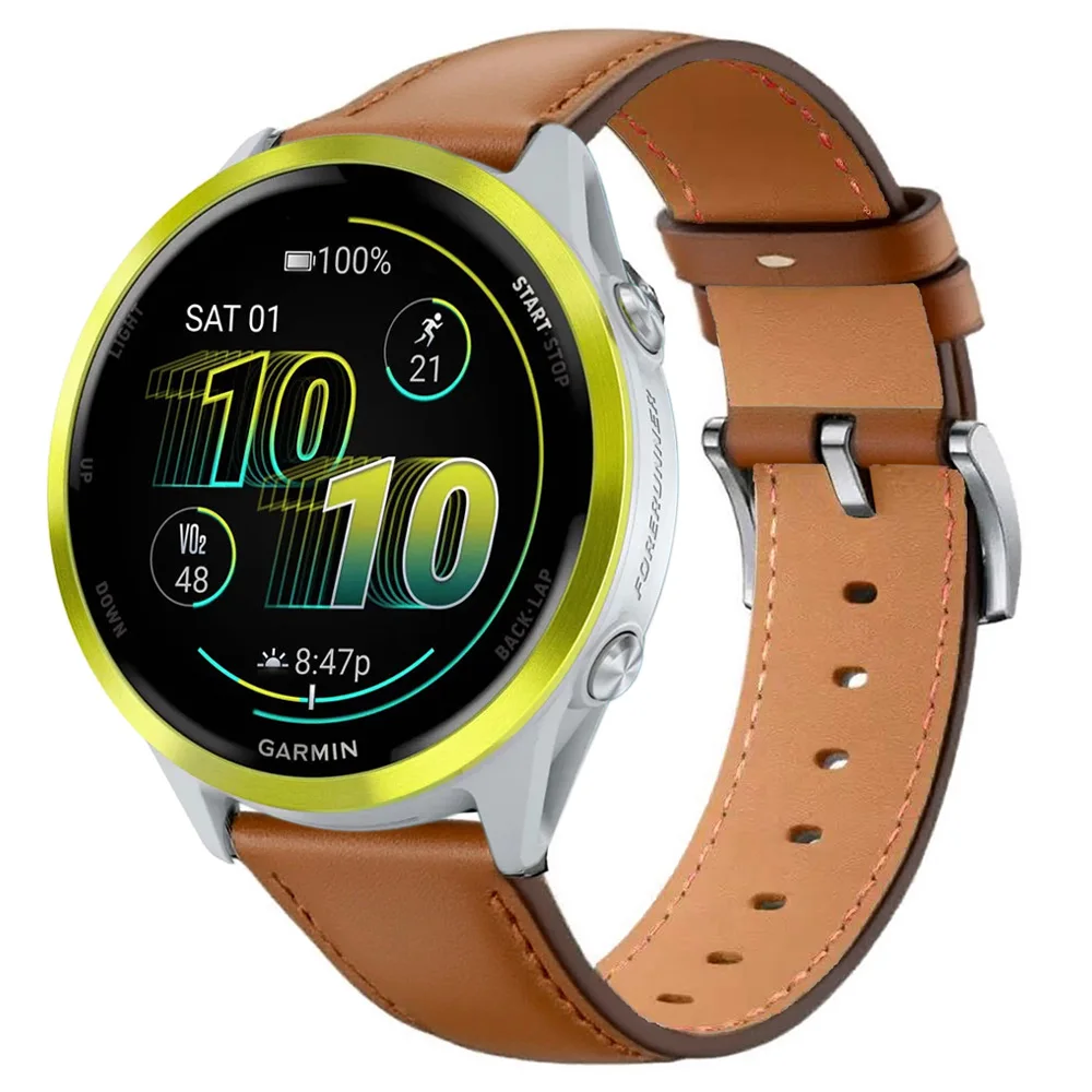 22mm Kunstlederarmband für Garmin Forerunner 570 47mm 970 965 265 255 Armband Armband Gürtel Armband für Venu 3 2 Band