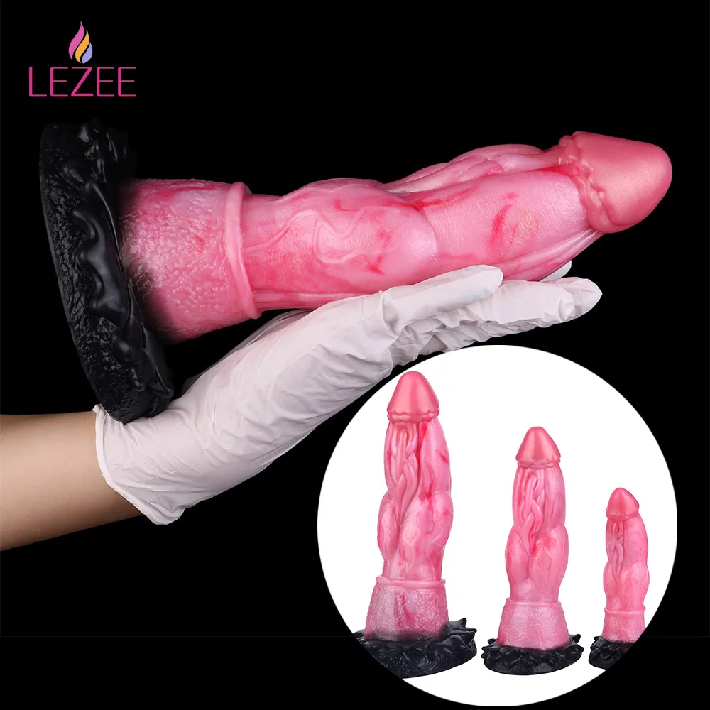 LEZEE 3 Sizes Dragon Dildo Big Knot Dildos Toy Realistic Animal Penis Buttplug Masturbator Vaginal Stimulate Anal Sex Toys Women