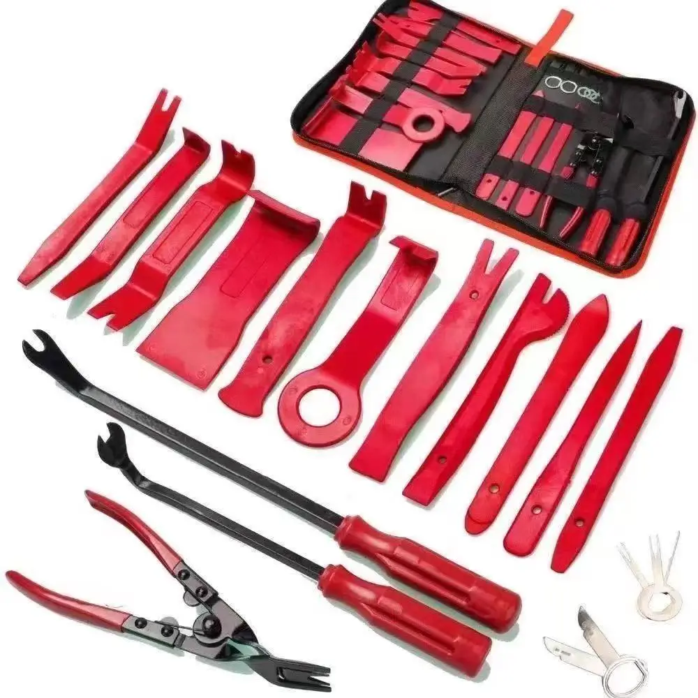 19Pcs Car Interior Trim Removal Tool Kit Auto Door Panel AudioStereoDisassemblyPryBarClipPliers Screwdriver Set with Storage Bag
