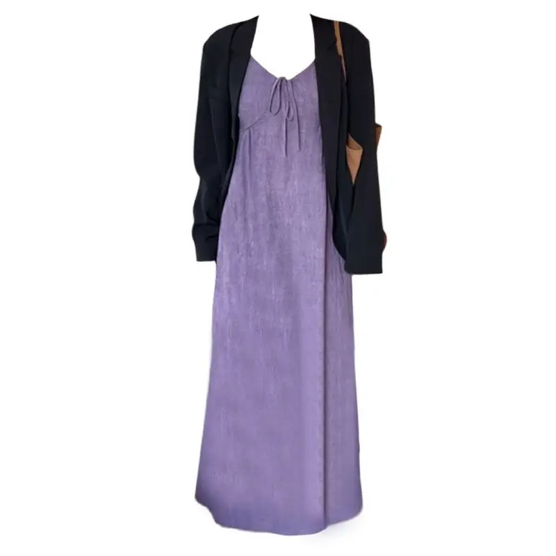 

Spring Fashionable Women's Suit Set Large Size Beautiful Dress And Jacket Two Pieces Long Sleeve Collar Workwear Uniform