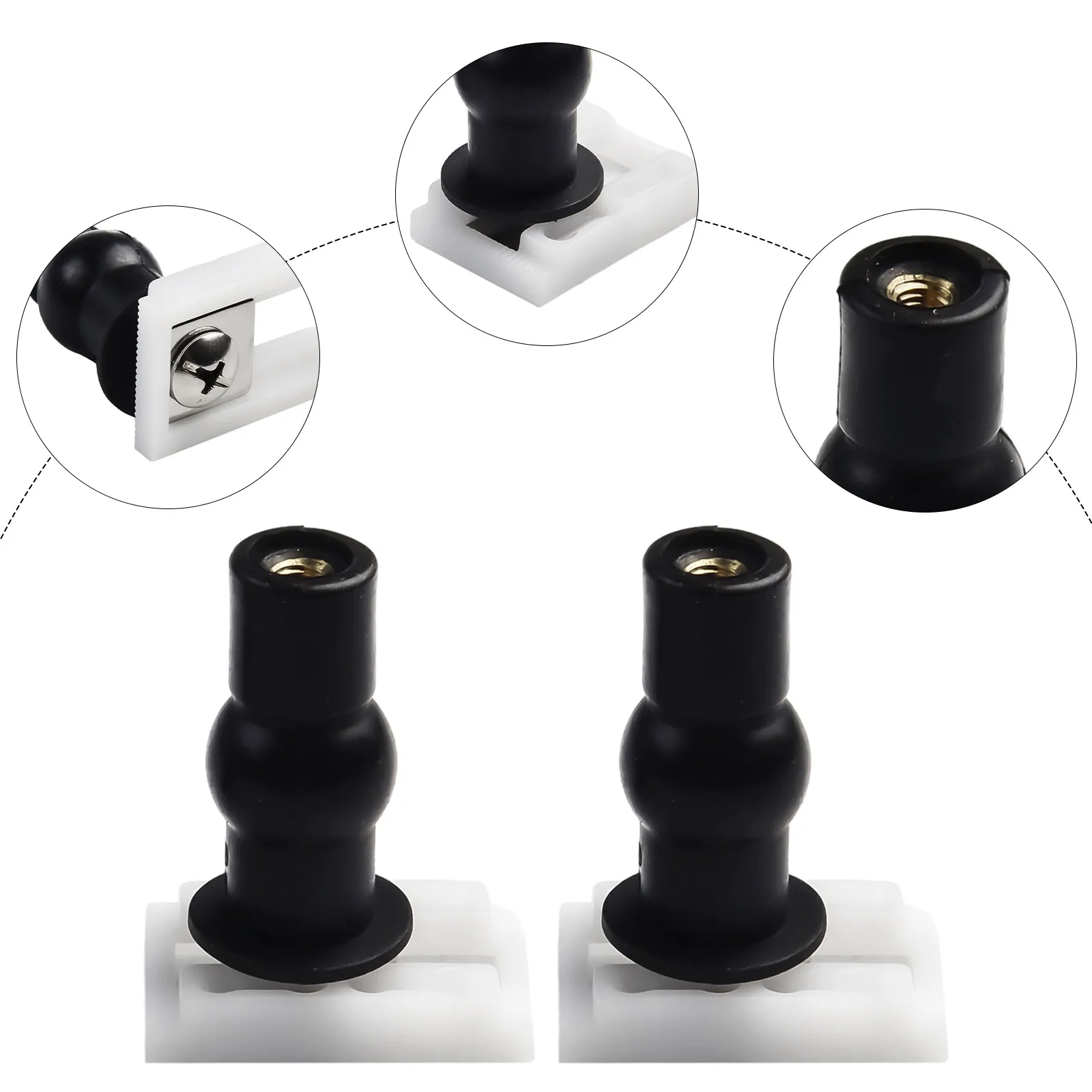 Toilet Seat Attachment Screws Featuring 42mm Length and Rubber Expansion Ends for Enhanced Grip on Ceramic Toilets
