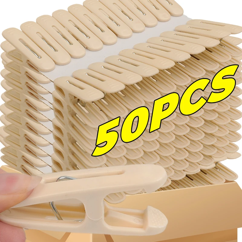 Plastic Clothespins Laundry Clips Bathroom No-Trace Drying Clothes Socks Towel Clips Home Kitchen Storage Clamps Drying Stand