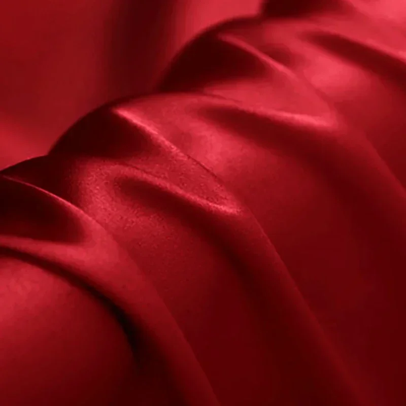 Heavy 100% Mulberry Pure color Silk Crepe Satin Plain Fabric for Dress Cheongsam Cloth Design DIY Sewing 22Momme 114cm width