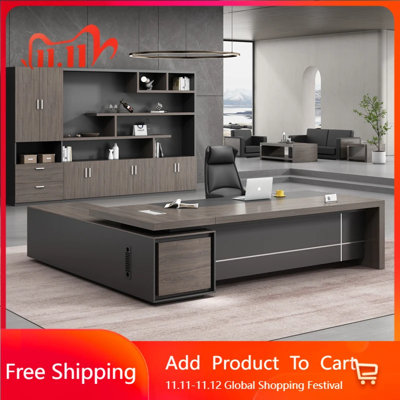 

Designer European Boss Table Simple Modern Monitor Stand Reception Desks Conference Executive Organizer Schreibtisch Furniture