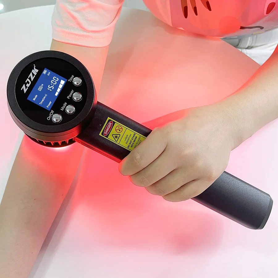 ZJZK professional physiotherapy therapeutic cold laser therapy massager class iv 3W 808nm for neuropathy and deep tissue repair