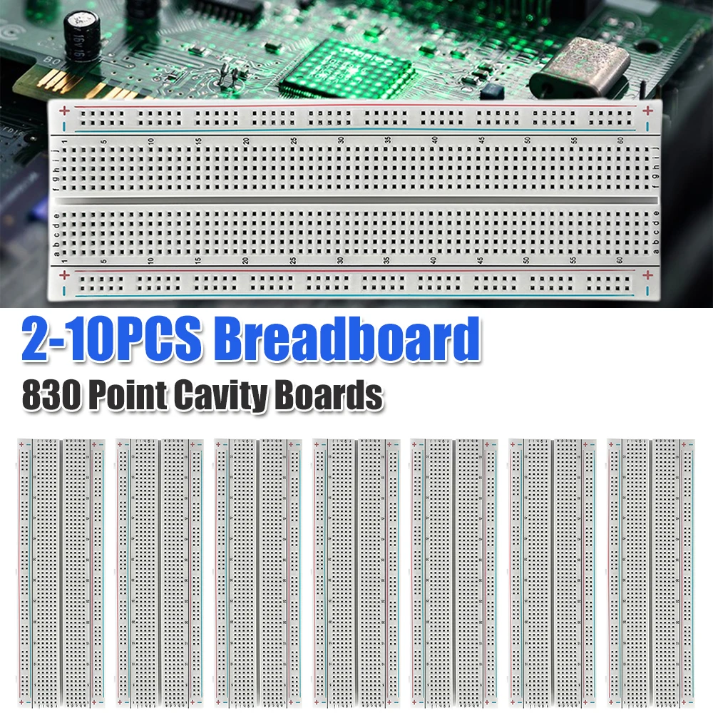 Breadboard 830 Point Universal Experiment Boards MB-102 Test Boards Solderless Spliceable for Circuit Assembly and Commissioning