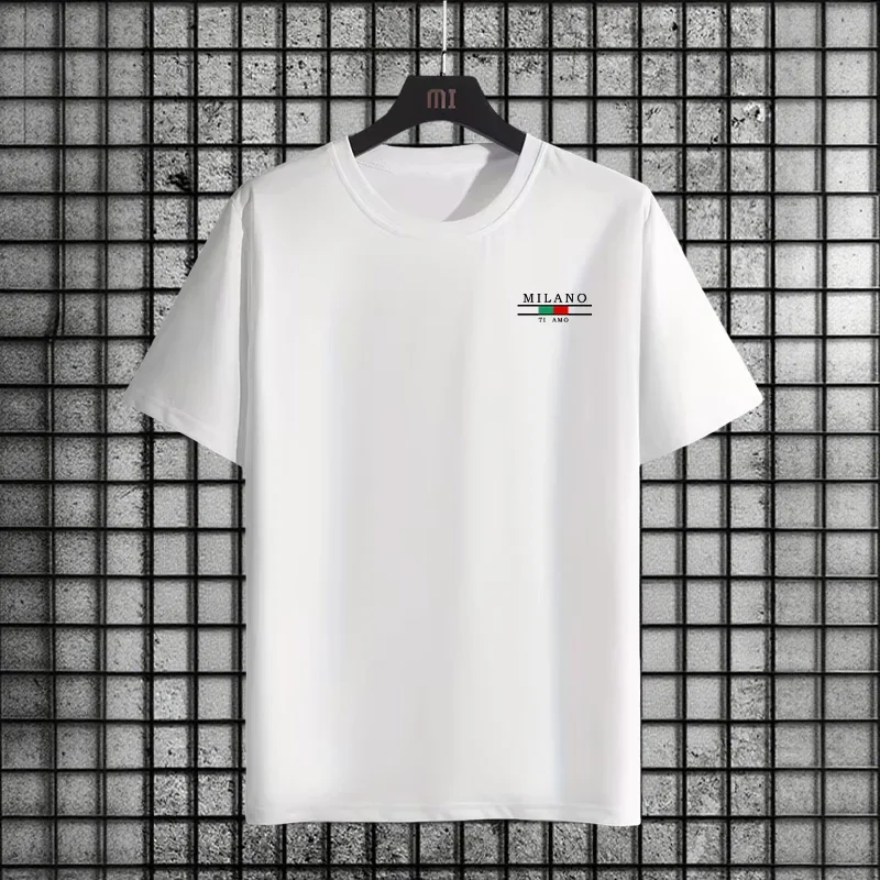 إيطاليا تي شيرت مطبوع للرجال الصيف اليومية عادية موضة س الرقبة قصيرة الأكمام المنزل في الهواء الطلق الراحة لينة القطن تيز ملابس رجالية #3