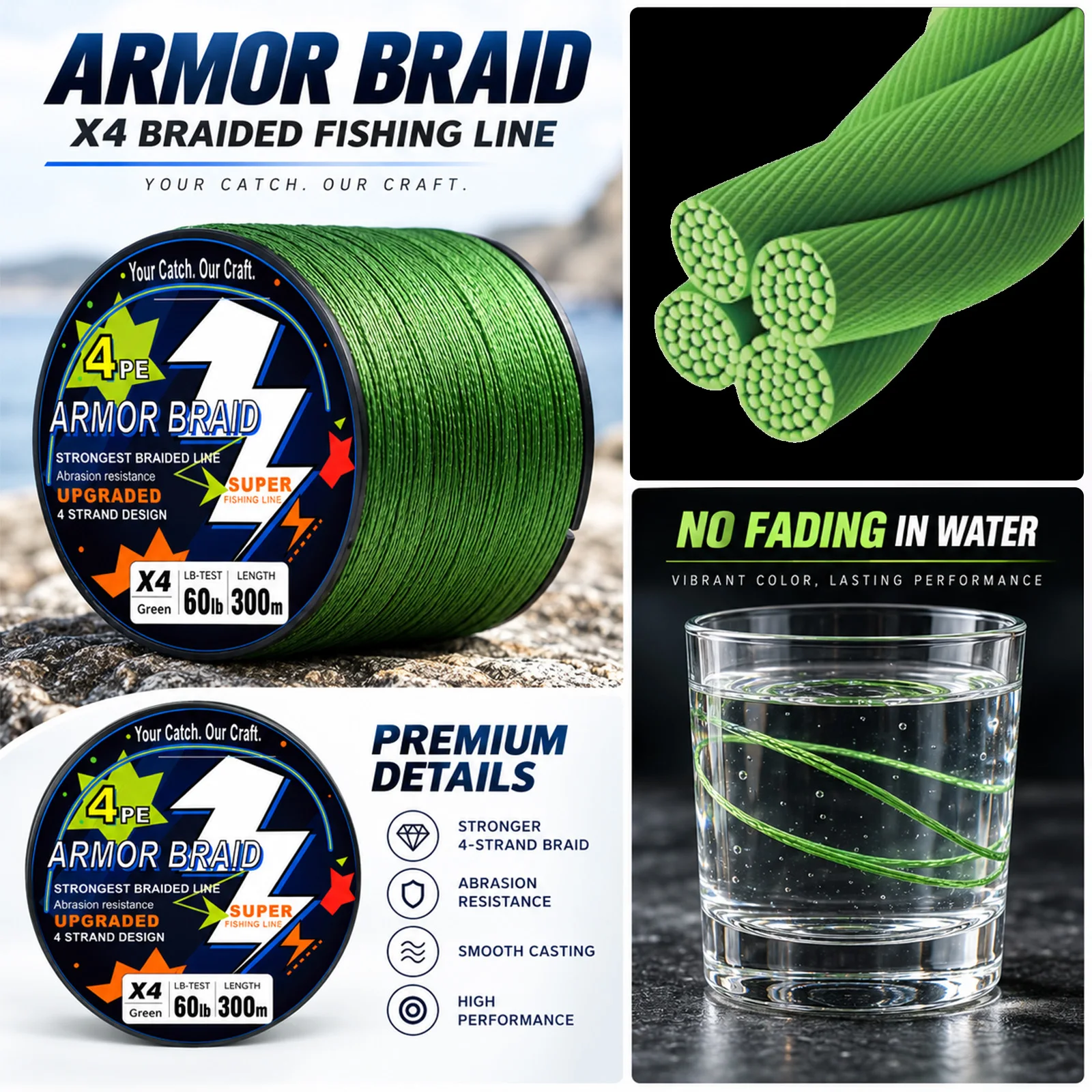 LOONGBRAID 4.5-36.6KG X4 Stran - Freshwater Line 评论和价格