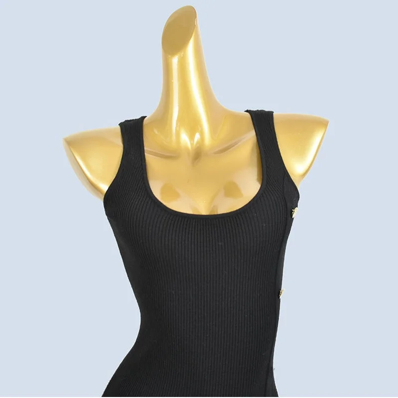 Primavera verão colete de malha dr feminino svel cintura alta fino ajuste interior usar camada base envoltório em torno da saia longa