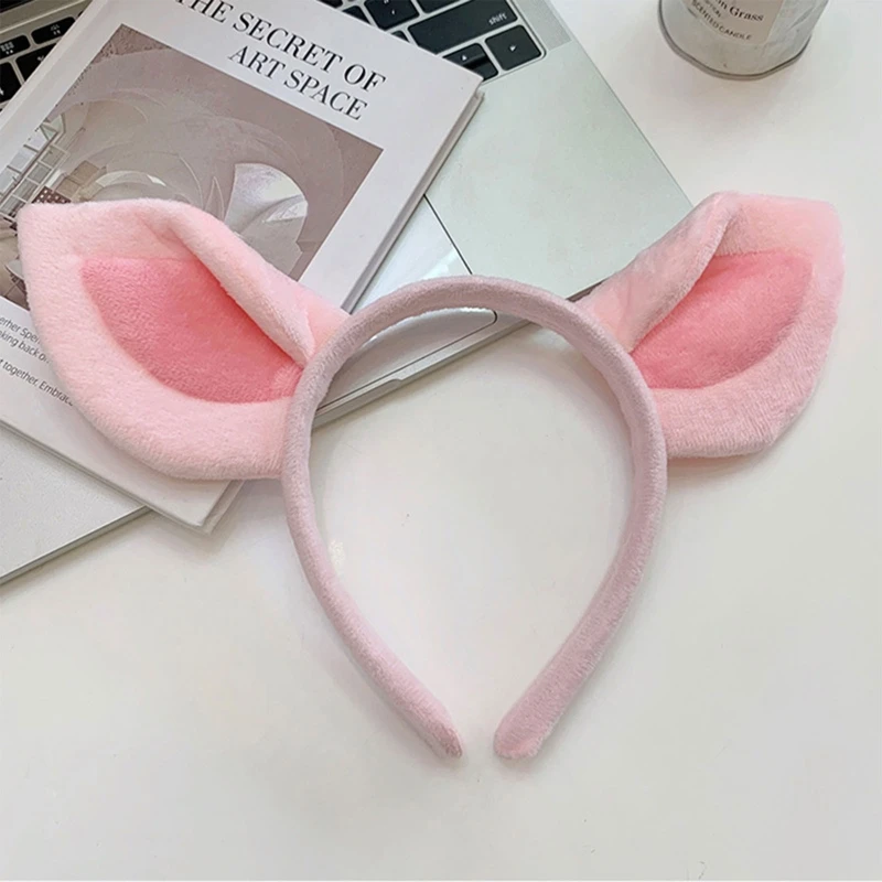 Cartoon Little Pig Ear Shaped Hair Hoop Cute Hair Holder Xmas Halloween Cosplay Party Costume Headwear for Children