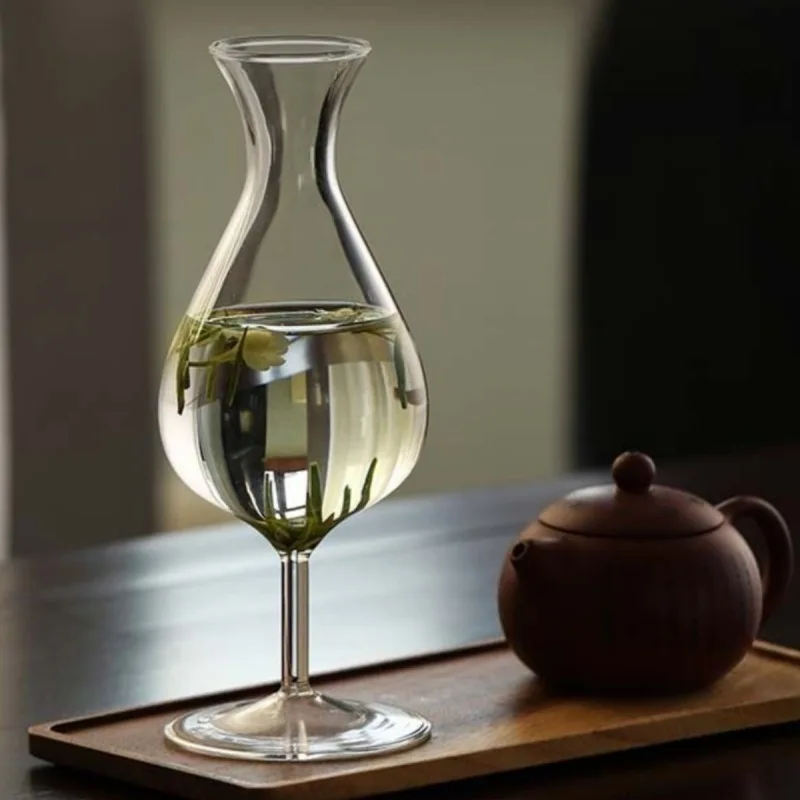Flower Bud Glass Scent Tea Cup, Household Green Tea Brewing Tool, High-foot Sake Vessel for New Chinese Tea Room