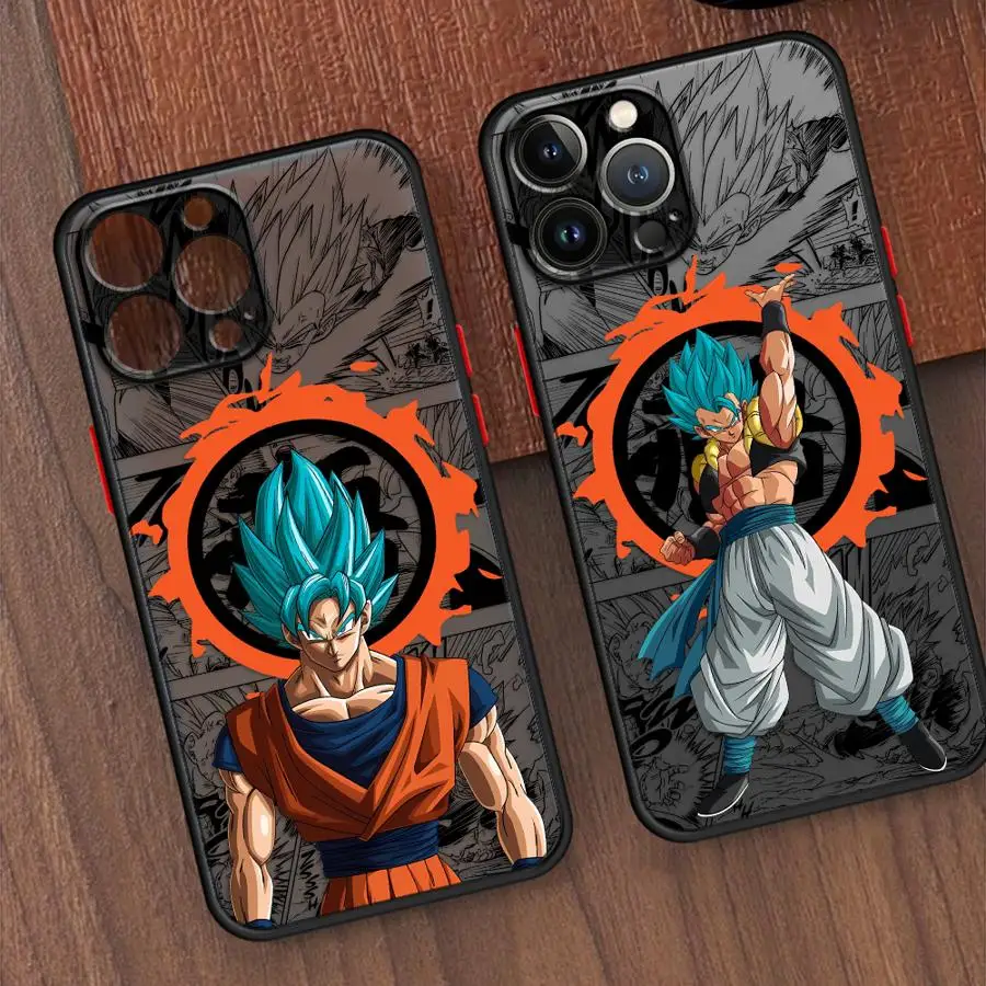 Funda blanda para iPhone XR 14 15 Pro MAX XS 11 Plus 11 12 13 Mini 8 7 SE 16 14Pro 12Pro 16 Plus Dragones Balls Goku DBZ