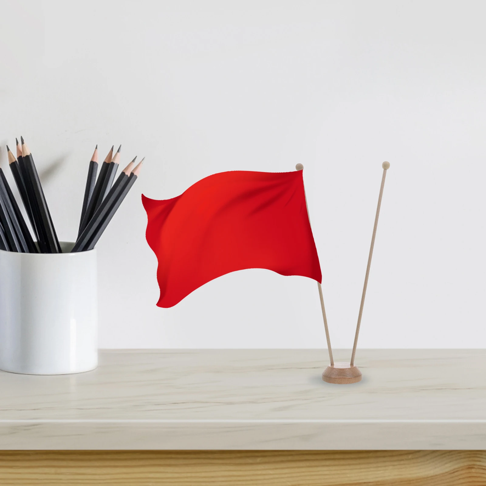 Desk Table Runner Base Flag Pole Holder Double Mini Army Stand Indoor Flagpole with Poles