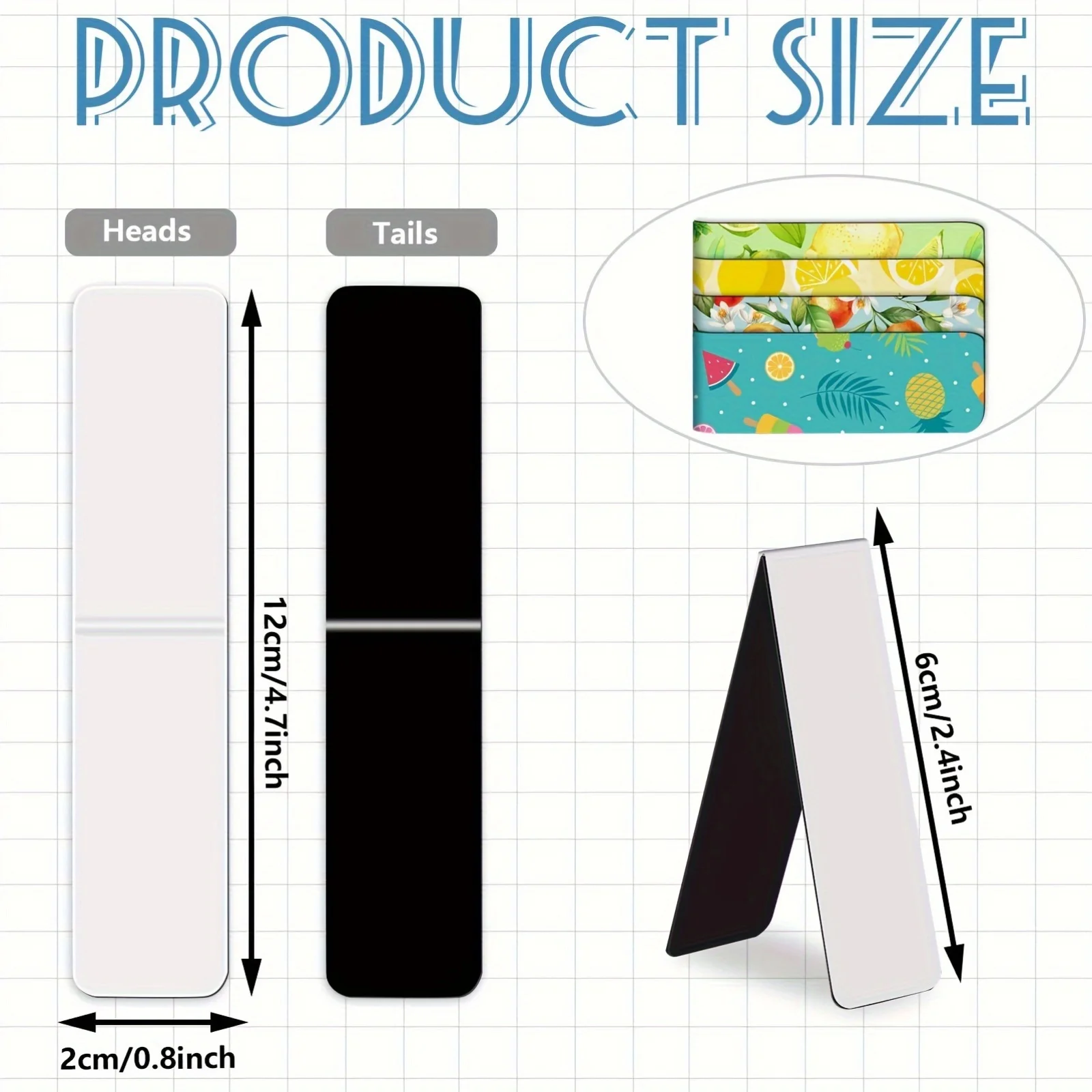 15/30 Pcs Sublimation Magnetic Bookmarks Blank Clips Magnetic Clips Handmade Page Markers For School Home, Office Reading Gifts