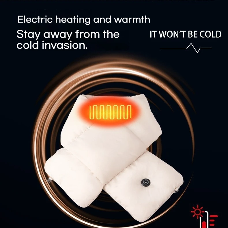 Heated Scarf Thickened Version Outdoor Comfortable Warm Winter USB Interface Electric Neck Warmer Extra Long Cotton Polyester
