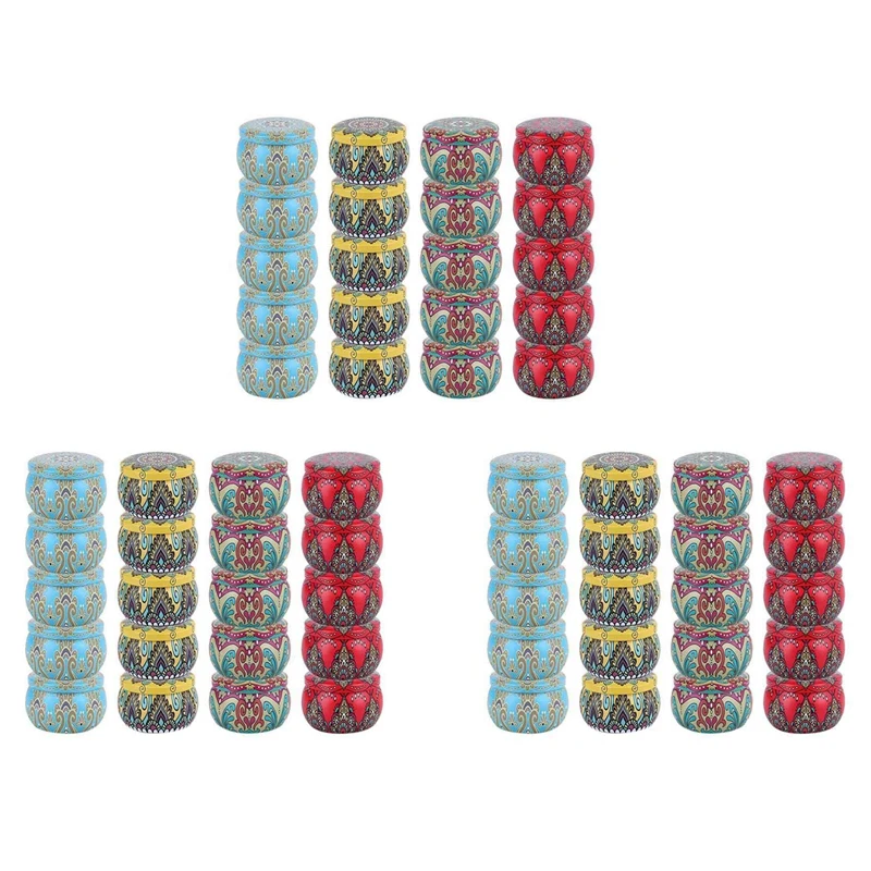 

60PCS Candle Tin Cans 4.4 Oz Metal Round Containers Empty Candle Jars With Lids For Making Candles Bulk Crafts Storage