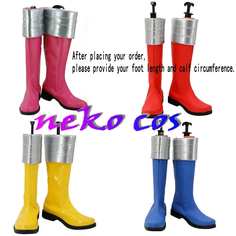 

Сапоги Kaizoku Sentai Gokaiger, обувь для косплея, индивидуальный размер, солдатский красный, синий, желтый, серебристый, розовый, зеленый