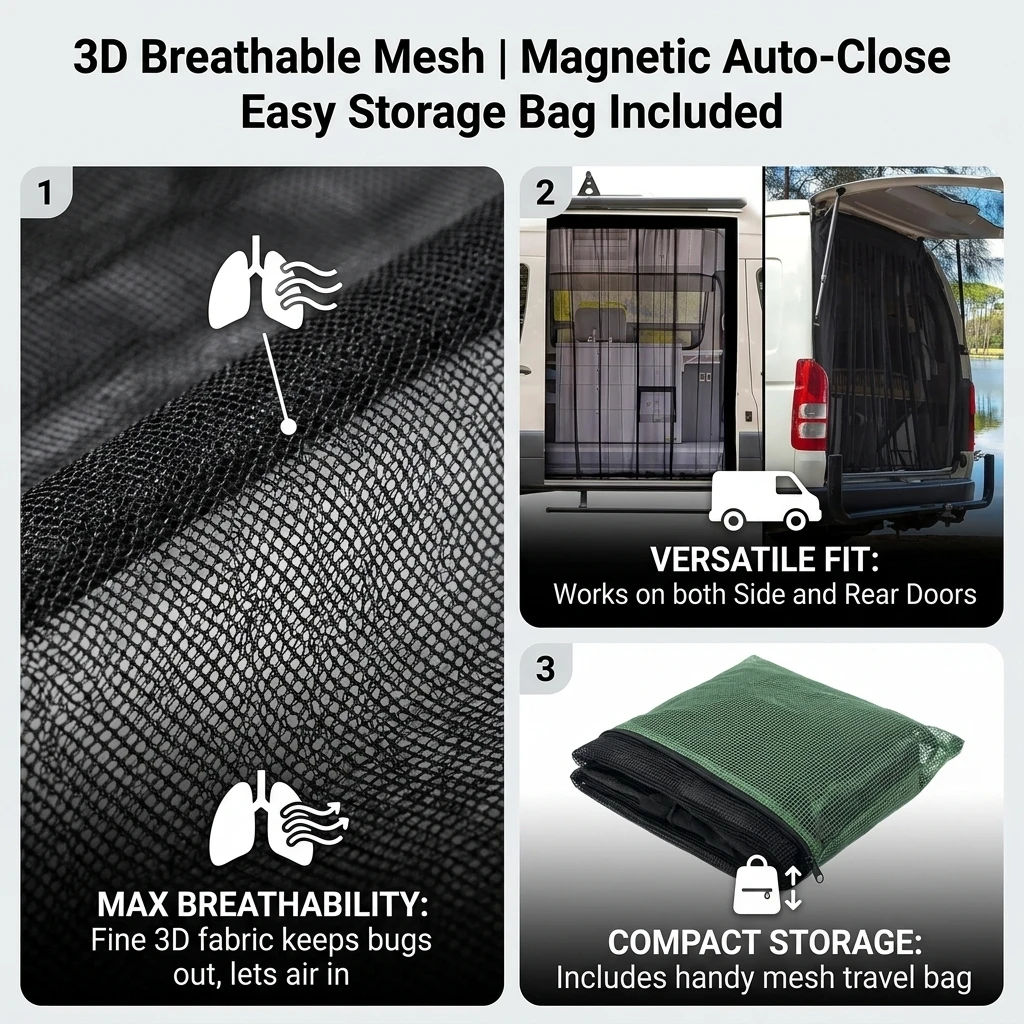 Magnetic Screen Door for Campe - огляд і ціна Outdoor Camping Mosquito Net
