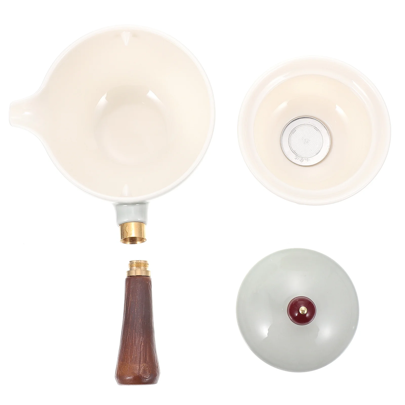 

1Pcs Ceramic Teapot Side Handle Exquisite Tea Set Heat Resistant Elegant Design for Home Office Use Retro Teapot