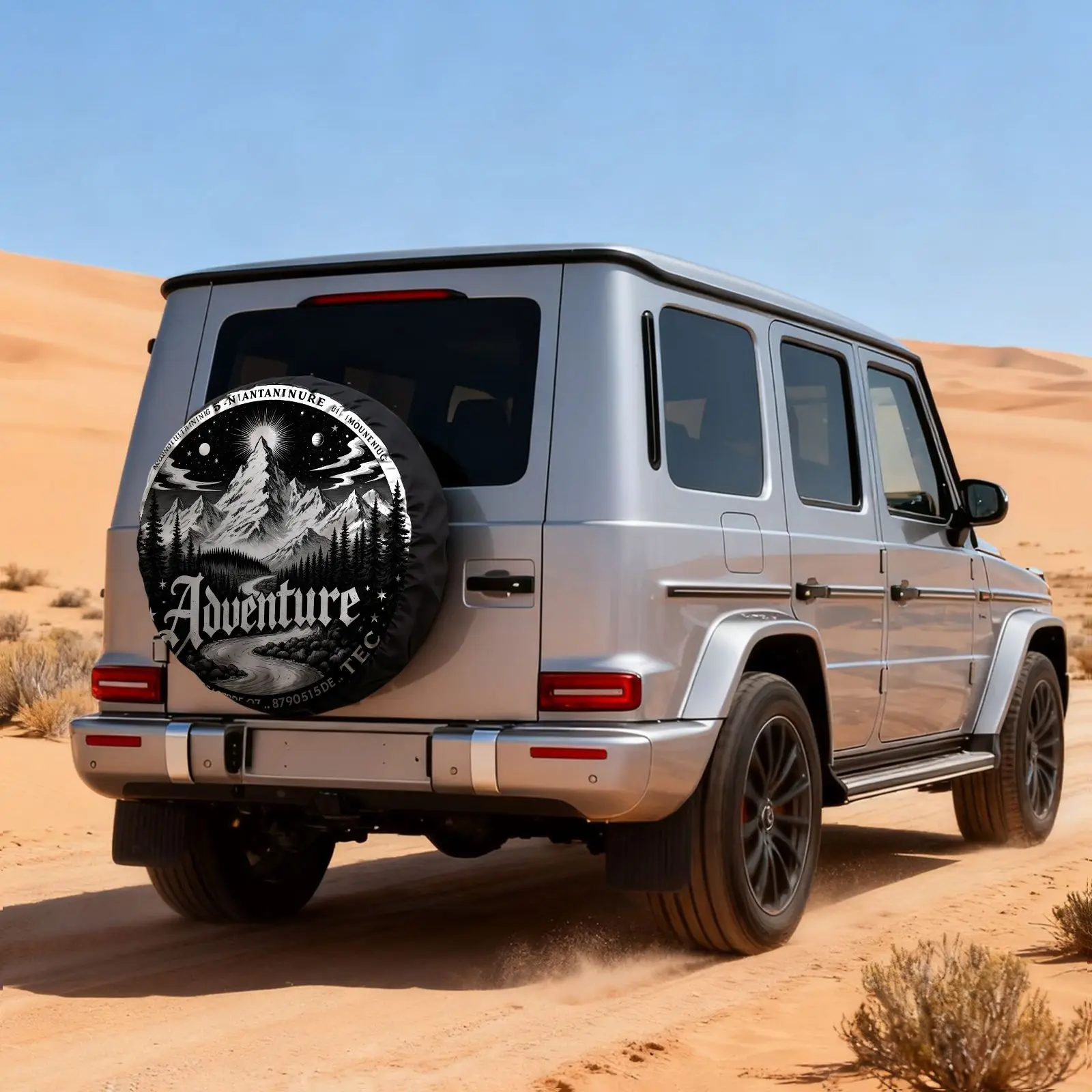 Adventure Mountain Spare Tire Cover Polyester Fiber Waterproof Outdoor Vehicle Accessory