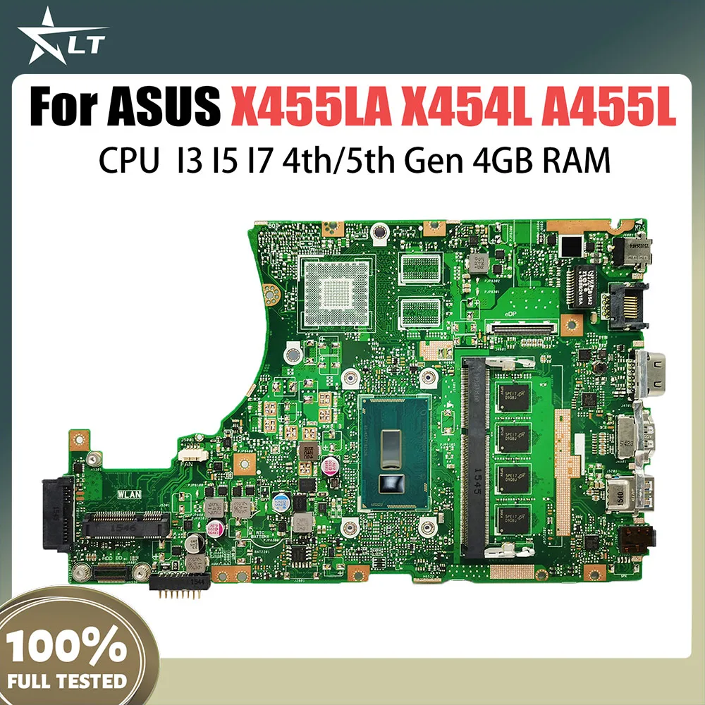 

X455LA Mainboard For ASUS X454L A455L F454L W419L Y483L W409L Laptop Motherboard CPU I3 4th Gen 4G-RAM