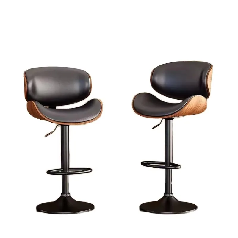 

Rotary bar stool with steel leg counter, adjustable for use in home kitchen catering mall