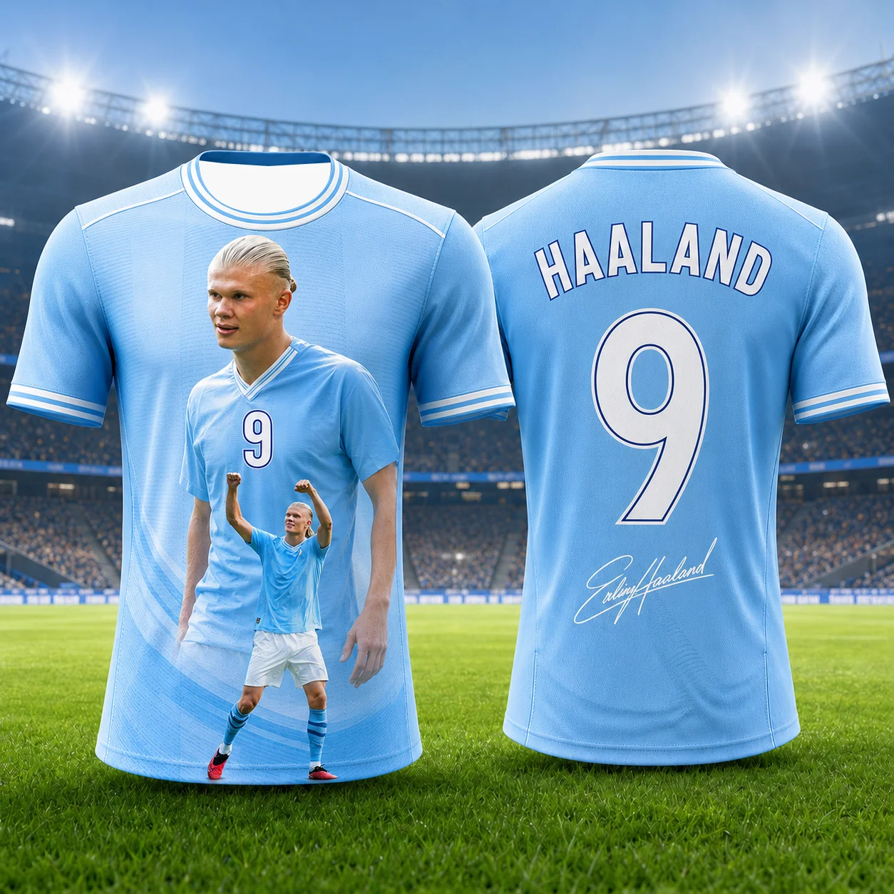 Haaland Gedenk-Fußballtrikot 2026 für Herren, Sportliches Fußballshirt für Fans, Outdoor-Training, Laufen und Sportaktivitäten