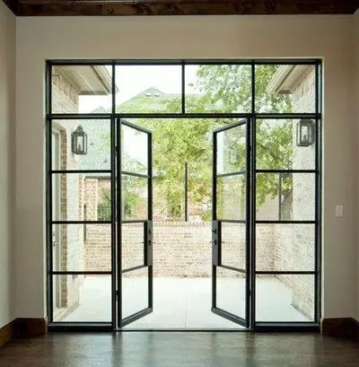 

CBMmart Custom Designed French Iron Aluminum Interior Security Front Glass Doors Modern Swing Style For Villa Safety