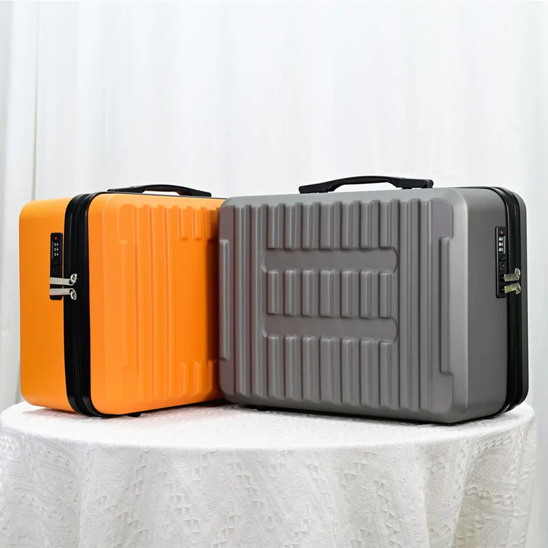 18-Inch Portable Makeup Bag Luggage Simple Solid Color Travel-Friendly Handheld Suitcase for Convenient Travel Suitcase