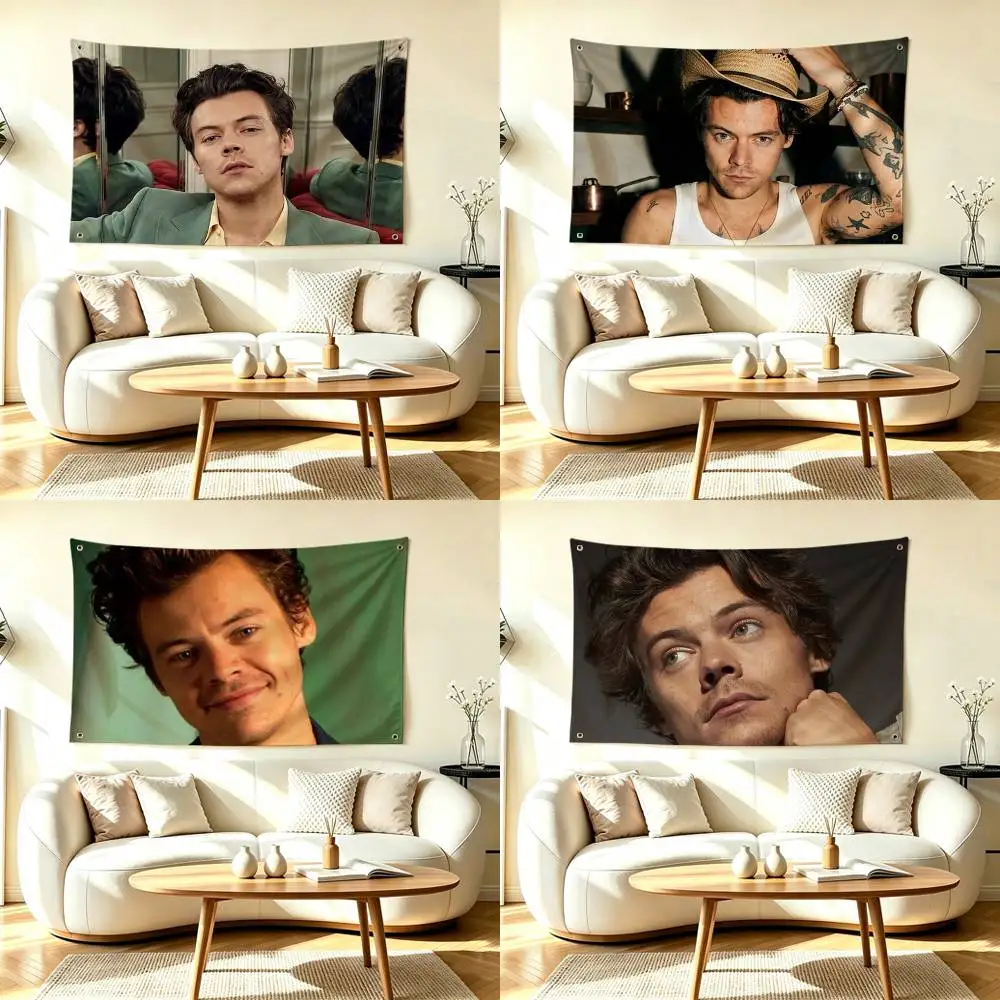 B-British Pop Singer Harry Styles  Flags for Bedrooms Home Decor Items Outdoor Decors Garage Decoration Flaga