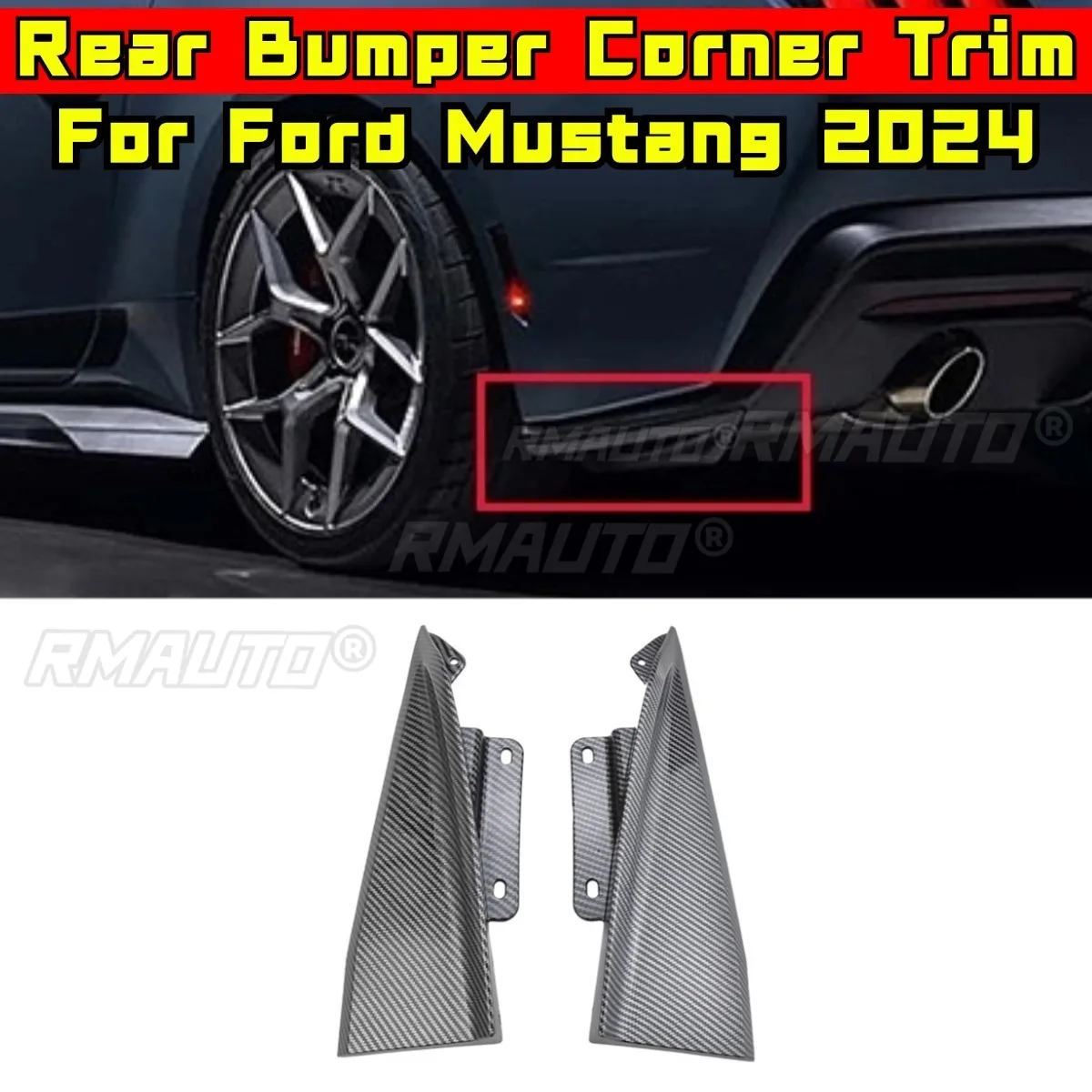 

Задний бампер автомобиля, разделитель губ, комплект кузова для Ford Mustang 2024, защита бампера, угловая накладка, автомобильные аксессуары