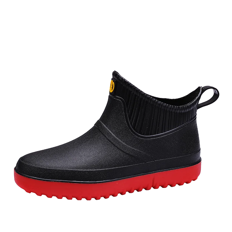

New men's chef shoes, waterproof and anti-slip flat shoes, casual rain boots, water shoes, rain boots, outdoor men's shoes