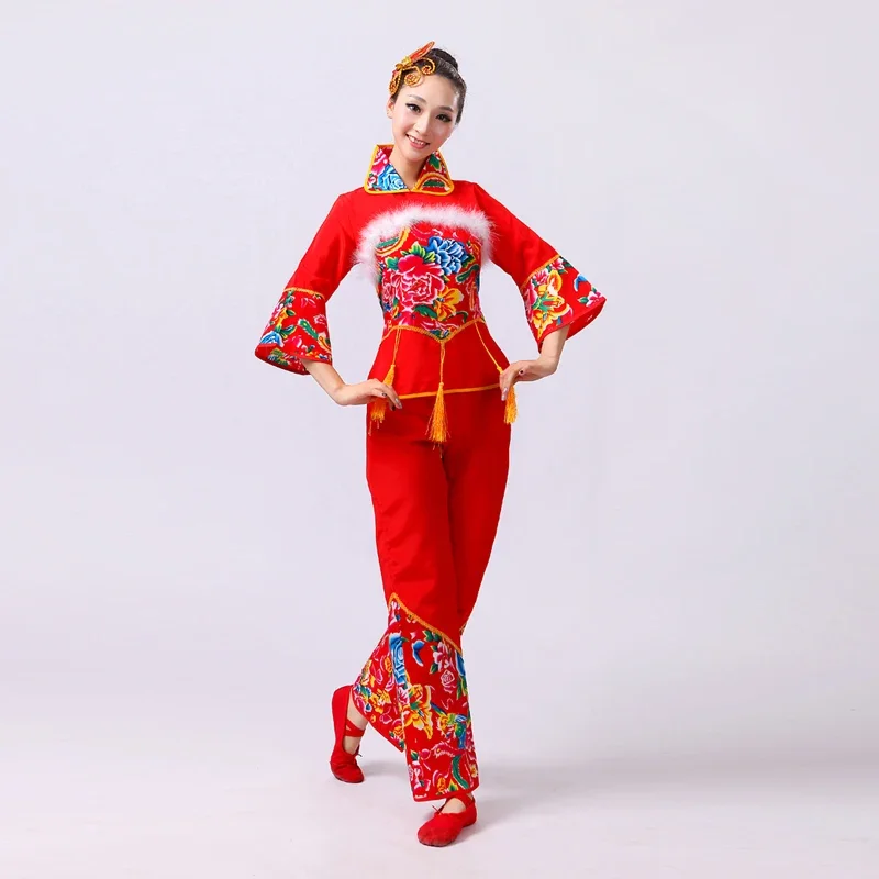 Ms. Yangko costume performance clothing adult female square dance performance costume stage dance fan waist drum costume