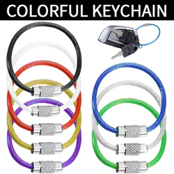 5-50PCS 2mm PVC Coating 15cm Stainless Steel Wire Color Keychain DIY Keychain Luggage Cable Ring Screw Locking Tool Accessories