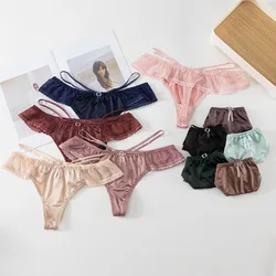 European Thong Women's Underwear  panty Sexy Lace Panties Fashion Hollow T pants Low Waist Seamless G-String Female Lingerie